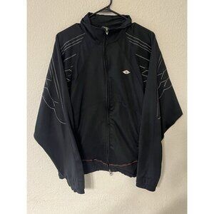 Vintage Jordan Jacket Mens Medium Black Track Full Zip Long Sleeve Wings